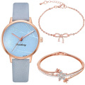 Hot Sale Watch Gift Set 3PCS Charm Bracelet Quartz Watches For Women Party Jewelry Sets For Girls Wholesale Conjunto de reloj